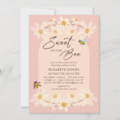 Zoet als kan Bee Floral Daisy Baby shower Kaart (Voorkant)