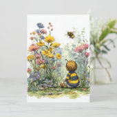 Zoet als Kan Bee | Gouden Baby Kaart (Staand voorkant)