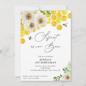 Zoet als Kan Bee, Honey Bee en Daisies Verjaardag Kaart (Voorkant)