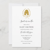 Zoet als kan Bee Honeycomb Baby shower Invitation Kaart (Voorkant)