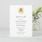 Zoet als kan Bee Honeycomb Baby shower Invitation Kaart (Staand voorkant)