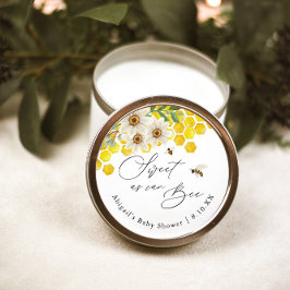 Zoet als Kan Bee, Honing Bee en Daisy Favor Ronde Sticker