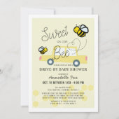 Zoet als kan Bee Lichtgeel Drive-by Baby shower Kaart (Voorkant)