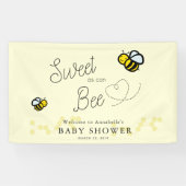 Zoet als kan Bee Schattige Geel Baby shower Spandoek (Horizontaal)