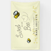 Zoet als kan Bee Schattige Geel Baby shower Spandoek (Verticaal)