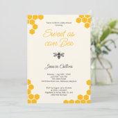 Zoet als kan Bee Schattige Geel Honingraat Baby sh Kaart (Staand voorkant)