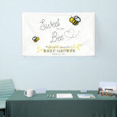 Zoet als kan Bee Schattige Wit Baby shower Spandoek (Beurs)