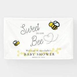 Zoet als kan Bee Schattige Wit Baby shower Spandoek