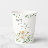 Zoet als kan Bee Waterverf Floral Papieren Bekers (Achterkant)
