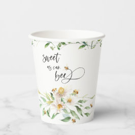 Zoet als kan Bee Waterverf Floral Papieren Bekers
