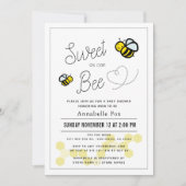 Zoet als kan Bee Wit Geel Baby shower Kaart (Voorkant)