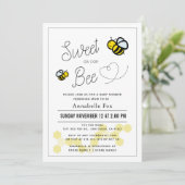 Zoet als kan Bee Wit Geel Baby shower Kaart (Staand voorkant)