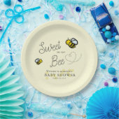 Zoet als kan Bee Yellow Baby shower Papieren Bordje (Feest)