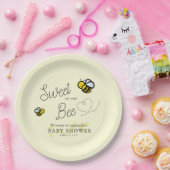 Zoet als kan Bee Yellow Baby shower Papieren Bordje (Feest)