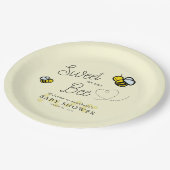 Zoet als kan Bee Yellow Baby shower Papieren Bordje (Gekanteld)
