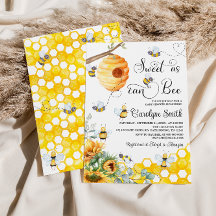 Zoet als kan Bee Zonnebloem Baby shower