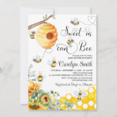 Zoet als kan Bee Zonnebloem Baby shower Kaart (Voorkant)