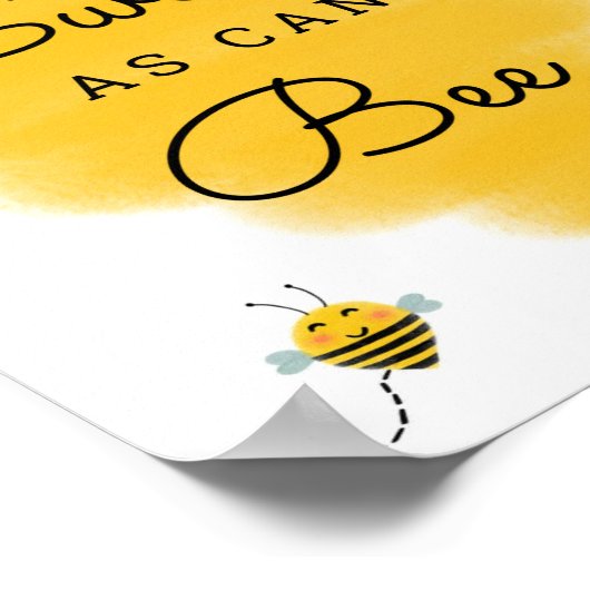 Zoet Als Kan Bij | Honingbij Baby Show Bord Poster (Hoek)