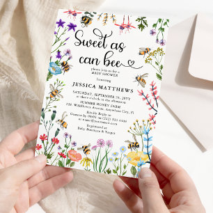 Zoet als kan Bij' Wilde Bloem Hommel Baby Borrel Kaart
