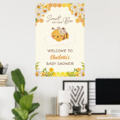 Zoet als kan bijen Baby shower bloemige honingraat Poster (Thuiskantoor)