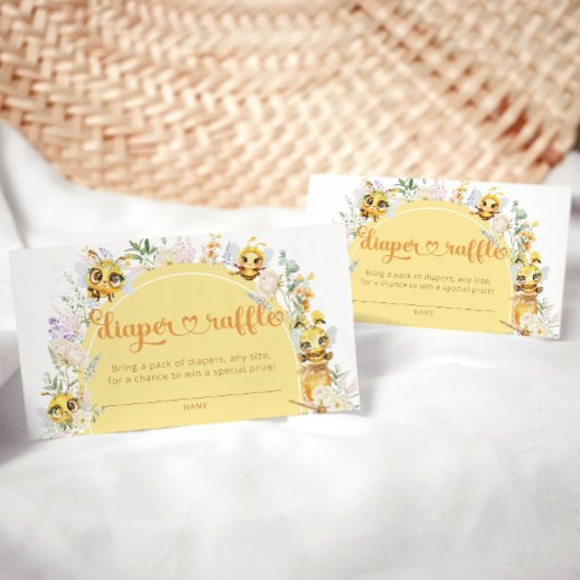 Zoet als kan bijen & Floral luier Raffle Informatiekaartje