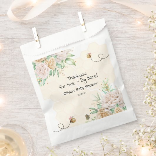 Zoet als kan bloemige honingraten bijen baby showe bedankzakje (Geknipt)