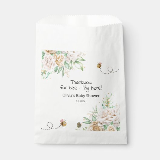 Zoet als kan bloemige honingraten bijen baby showe bedankzakje (Voorkant)