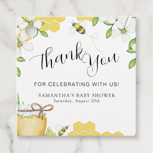 Zoet als kan honing Baby shower Dank u Bedankjes Labels (Voorkant)