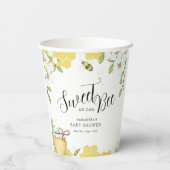 Zoet als kan honing Baby shower Papieren Bekers (Achterkant)