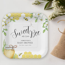 Zoet als kan honing Baby shower Papieren Bordje