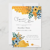 Zoet als kan honing bijen bloemig Baby shower Kaart (Voorkant)