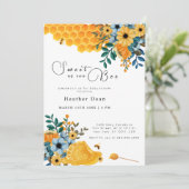 Zoet als kan honing bijen bloemig Baby shower Kaart (Staand voorkant)