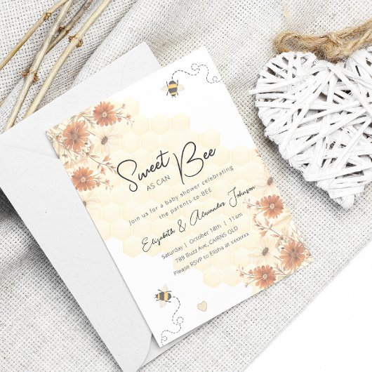 Zoet als kan honing boho Baby shower Kaart