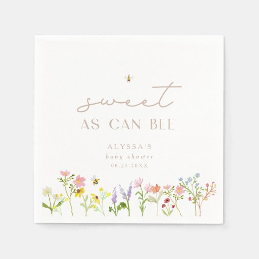 Zoet als kan modern minimaal Baby shower zijn Servet (Voorkant)