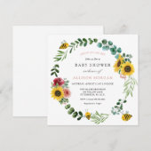 Zoet als kan roze zonnebloem Baby shower Kaart (Voorkant / Achterkant)