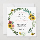 Zoet als kan roze zonnebloem Baby shower Kaart (Voorkant)