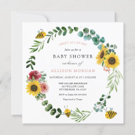 Zoet als kan roze zonnebloem Baby shower Kaart