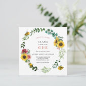 Zoet als kan roze zonnebloem verjaardag zijn kaart (Staand voorkant)