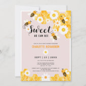 Zoet als kan schattig geel honing bijen Baby showe Kaart (Voorkant)