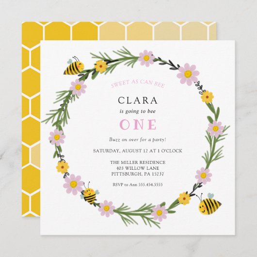 Zoet als kan verjaardag uitnodiging (Voorkant / Achterkant)