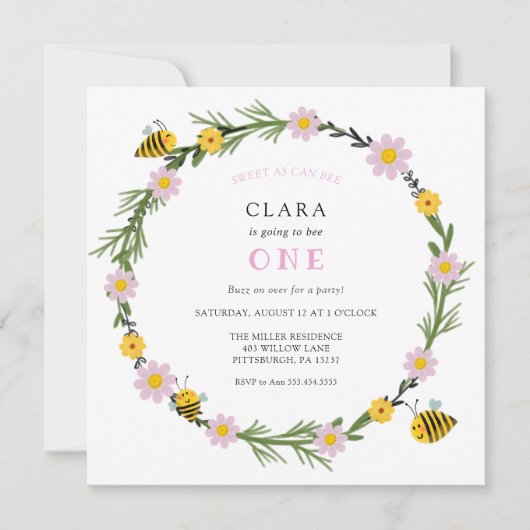 Zoet als kan verjaardag uitnodiging (Voorkant)