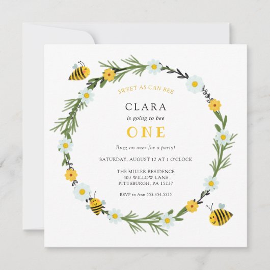 Zoet als kan verjaardag uitnodiging (Voorkant)