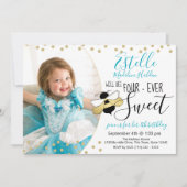 Zoet als kan Vierde Verjaardagsfeest Foto Kaart (Voorkant)