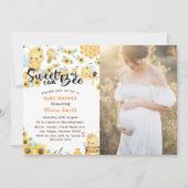 Zoet als kan worden Baby shower geel foto Kaart (Voorkant)