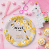 Zoet als kan worden Bumble Bee Baby shower Party Papieren Bordje (Feest)