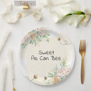 Zoet als kan worden hommel baby shower papieren bordje