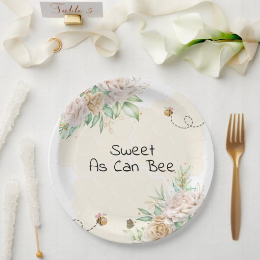 Zoet als kan worden hommel baby shower papieren bordje (Huwelijk)