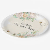 Zoet als kan worden hommel baby shower papieren bordje (Gekanteld)
