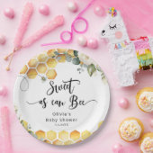 Zoet als kan worden hommel baby shower papieren bordje (Feest)