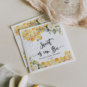 Zoet als kan worden hommel baby shower servet